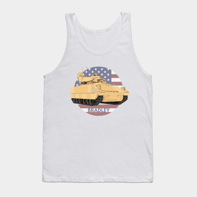 Bradley Fighting Vehicle with American Flag Tank Top by NorseTech